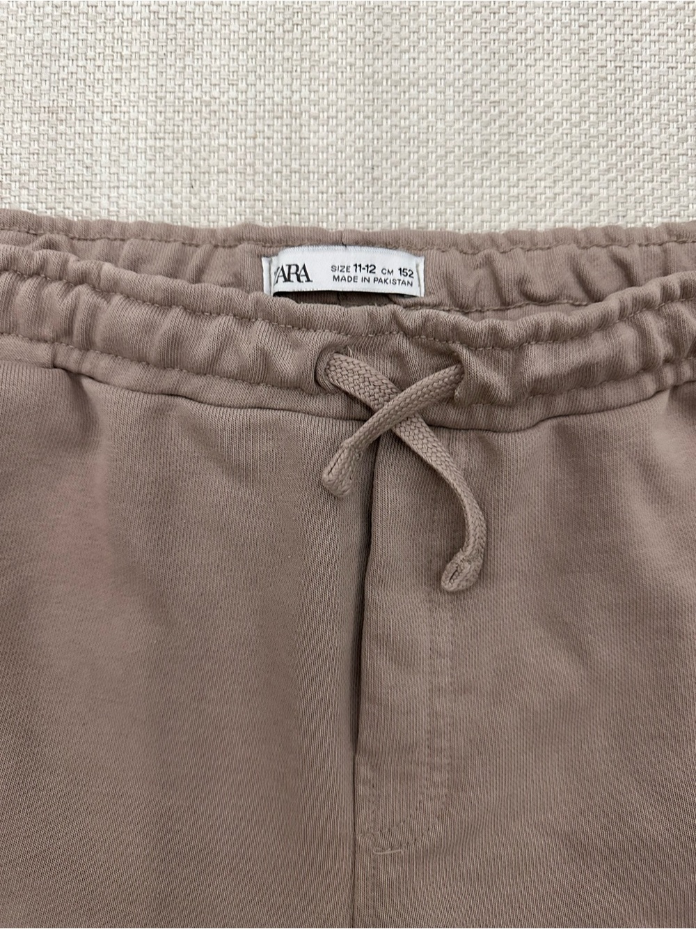 Zara Kids Taupe Drawstring Cotton-Blend Shorts - Picture 2 of 5